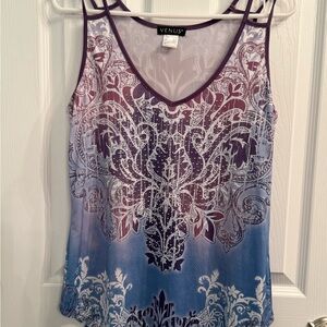 VENUS Purple and Blue Embellished Camisole Tank Top